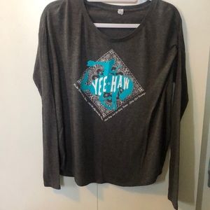Western graphic long sleeve tee